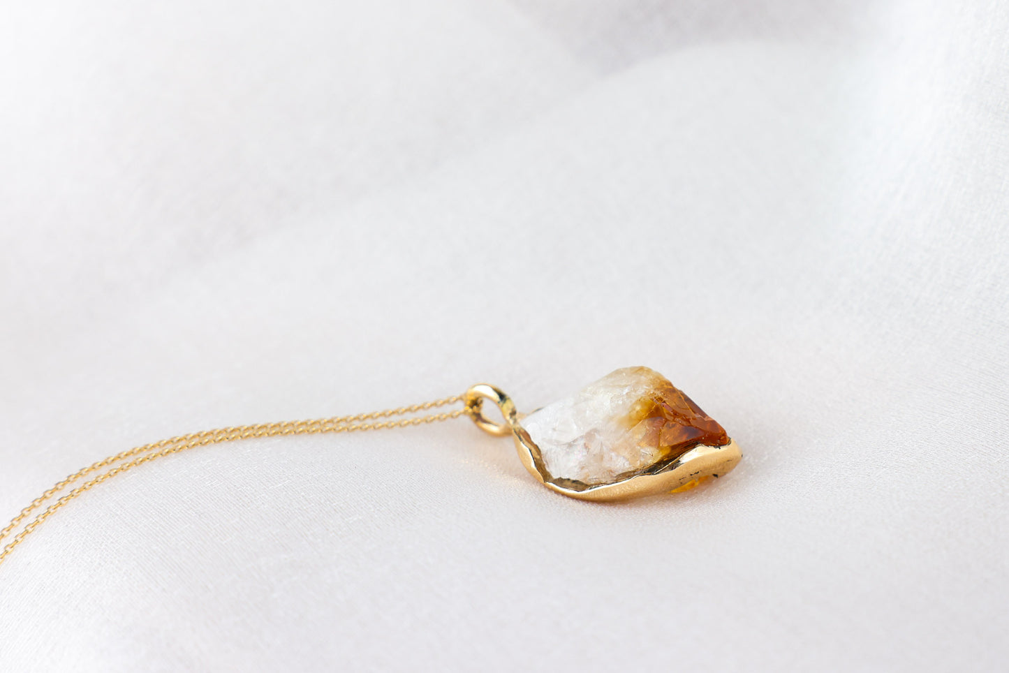 Solène – Citrine 18k Gold Pendant