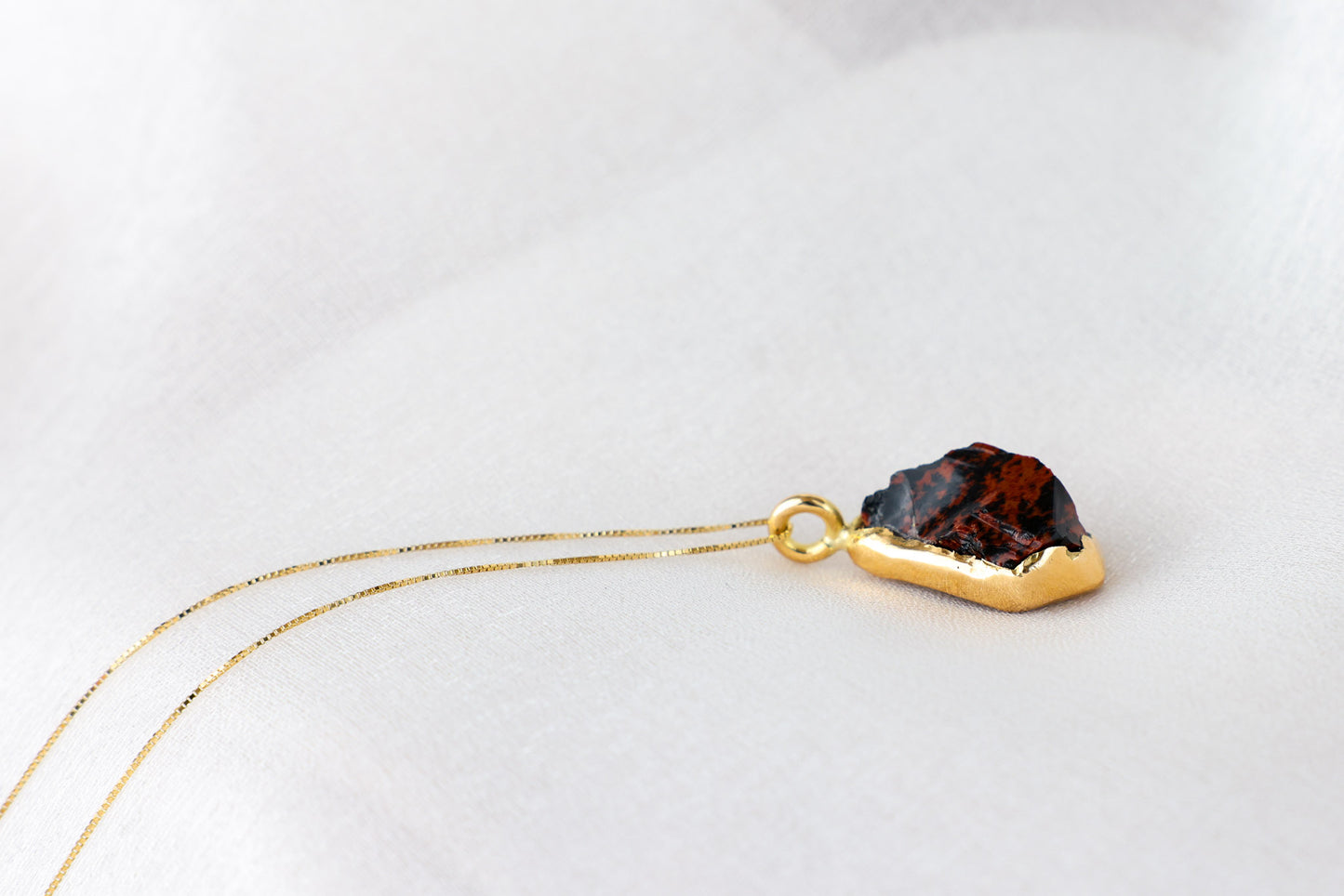 Ecorce – Mahogany Obsidian 18k Gold Pendant